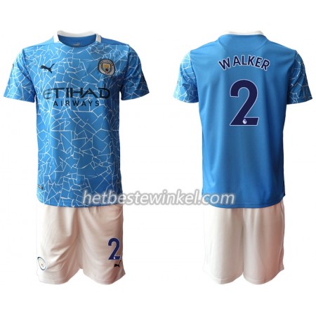 Manchester City Kyle Walker 2 Kind Voetbaltenues Thuis 2020/21 - SS (+ Korte broeken)